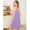 Ekouaer Women’s Nightgown Sleeveless Sleepwear Wide Strap Sleep Shirt Pleated Scoopneck Nightshirt S-4XL(001-lavender)