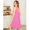 Ekouaer Women’s Nightgown Sleeveless Sleepwear Wide Strap Sleep Shirt Pleated Scoopneck Nightshirt S-4XL(001-peach)