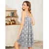 Ekouaer Women’s Nightgown Sleeveless Sleepwear Wide Strap Sleep Shirt Pleated Scoopneck Nightshirt S-4XL(Grey Star)