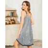 Ekouaer Women’s Nightgown Sleeveless Sleepwear Wide Strap Sleep Shirt Pleated Scoopneck Nightshirt S-4XL(Grey Star Moon Print)