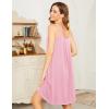 Ekouaer Women’s Nightgown Sleeveless Sleepwear Wide Strap Sleep Shirt Pleated Scoopneck Nightshirt S-4XL(Light Pink)