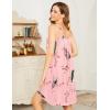 Ekouaer Women’s Nightgown Sleeveless Sleepwear Wide Strap Sleep Shirt Pleated Scoopneck Nightshirt S-4XL(Pink Rose Flower)