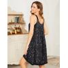Ekouaer Women’s Nightgown Sleeveless Sleepwear Wide Strap Sleep Shirt Pleated Scoopneck Nightshirt S-4XL(Starry Sky Black)
