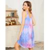 Ekouaer Women’s Nightgown Sleeveless Sleepwear Wide Strap Sleep Shirt Pleated Scoopneck Nightshirt S-4XL(Tie-purple)