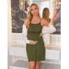 Ekouaer Women’s Nursing Nightgown Maternity Dress Breastfeeding Gown Full Slips Sleepwear(Army Green)