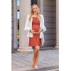 Ekouaer Women’s Nursing Nightgown Maternity Dress Breastfeeding Gown Full Slips Sleepwear(Brick Red)