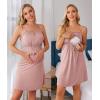 Ekouaer Women’s Nursing Nightgown Maternity Dress Breastfeeding Gown Full Slips Sleepwear(Dusty Pink)