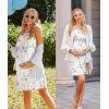 Ekouaer Women’s Nursing Nightgown Maternity Dress Breastfeeding Gown Full Slips Sleepwear(Green White Floral)