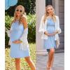 Ekouaer Women’s Nursing Nightgown Maternity Dress Breastfeeding Gown Full Slips Sleepwear(Light Blue)