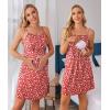 Ekouaer Women’s Nursing Nightgown Maternity Dress Breastfeeding Gown Full Slips Sleepwear(Red Daisy)