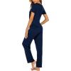 Ekouaer Womens Nursing Pajamas Maternity Breastfeeding Pjs Sleepwear Layer Soft Postpartum Lounge Set Pregnancy Clothes(B Navy)