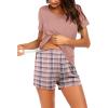 Ekouaer Womens Nursing Pajamas Maternity Breastfeeding Pjs Sleepwear Layer Soft Postpartum Lounge Set Pregnancy Clothes(Pink Plaid)