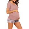 Ekouaer Womens Nursing Pajamas Maternity Breastfeeding Pjs Sleepwear Layer Soft Postpartum Lounge Set Pregnancy Clothes(Pink Plaid)