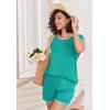 Ekouaer Pajama Sets Lounge Sets for Women 2 Piece Short Sleeve Tops and Shorts Comfy Pjs Sleepwear, S-XXL(Turquoise Green)