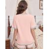 Ekouaer Pajamas for Women Short Sleeve Pjs Sets Crewneck Striped Tops and Shorts 2 Piece Lounge Sets with Pockets S-XXL(Solid-pink)