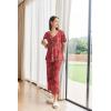 Ekouaer Women’s Capri Pajama Set Short Sleeve Top and Pants 2 Piece Sleepwear Floral Print Ladies Pjs Sets