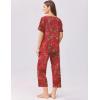 Ekouaer Women’s Capri Pajama Set Short Sleeve Top and Pants 2 Piece Sleepwear Floral Print Ladies Pjs Sets
