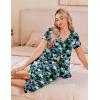 Ekouaer Women’s Pajama Sets Short Sleeve Sleepwear Button Up Pj Loungewear Top and Capri Pants with Pockets(Black and Blue Floral)