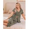 Ekouaer Women’s Pajama Sets Short Sleeve Sleepwear Button Up Pj Loungewear Top and Capri Pants with Pockets(Brown Leopard)