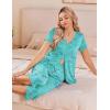 Ekouaer Women’s Pajama Sets Short Sleeve Sleepwear Button Up Pj Loungewear Top and Capri Pants with Pockets(Light Blue Butterfly)