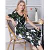 Ekouaer Womens Pajama Sets Soft Cotton Pj Short Sleeve Top with Capri Pants Sleepwear 2 Piece Print Loungewear,S-XXL(Black Flower)