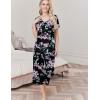 Ekouaer Womens Pajama Sets Soft Cotton Pj Short Sleeve Top with Capri Pants Sleepwear 2 Piece Print Loungewear,S-XXL(Black Pink Flower)