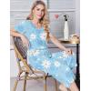 Ekouaer Womens Pajama Sets Soft Cotton Pj Short Sleeve Top with Capri Pants Sleepwear 2 Piece Print Loungewear,S-XXL(Blue Flower)
