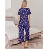Ekouaer Womens Pajama Sets Soft Cotton Pj Short Sleeve Top with Capri Pants Sleepwear 2 Piece Print Loungewear,S-XXL(Blue Moon)