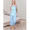 Ekouaer Womens Pajama Sets Soft Cotton Pj Short Sleeve Top with Capri Pants Sleepwear 2 Piece Print Loungewear,S-XXL(Blue Star)