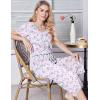 Ekouaer Womens Pajama Sets Soft Cotton Pj Short Sleeve Top with Capri Pants Sleepwear 2 Piece Print Loungewear,S-XXL(Blue White Flower)
