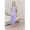 Ekouaer Womens Pajama Sets Soft Cotton Pj Short Sleeve Top with Capri Pants Sleepwear 2 Piece Print Loungewear,S-XXL(Blue and White Dot)