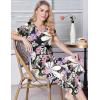 Ekouaer Womens Pajama Sets Soft Cotton Pj Short Sleeve Top with Capri Pants Sleepwear 2 Piece Print Loungewear,S-XXL(Brown Flower)