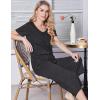 Ekouaer Womens Pajama Sets Soft Cotton Pj Short Sleeve Top with Capri Pants Sleepwear 2 Piece Print Loungewear,S-XXL(Dark Grey)