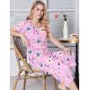 Ekouaer Womens Pajama Sets Soft Cotton Pj Short Sleeve Top with Capri Pants Sleepwear 2 Piece Print Loungewear,S-XXL(Flower Pink)