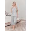 Ekouaer Womens Pajama Sets Soft Cotton Pj Short Sleeve Top with Capri Pants Sleepwear 2 Piece Print Loungewear,S-XXL(Gray Star)