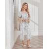Ekouaer Womens Pajama Sets Soft Cotton Pj Short Sleeve Top with Capri Pants Sleepwear 2 Piece Print Loungewear,S-XXL(Gray Star)