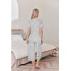 Ekouaer Womens Pajama Sets Soft Cotton Pj Short Sleeve Top with Capri Pants Sleepwear 2 Piece Print Loungewear,S-XXL(Gray Star)