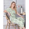 Ekouaer Womens Pajama Sets Soft Cotton Pj Short Sleeve Top with Capri Pants Sleepwear 2 Piece Print Loungewear,S-XXL(Green Flowers)