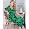 Ekouaer Womens Pajama Sets Soft Cotton Pj Short Sleeve Top with Capri Pants Sleepwear 2 Piece Print Loungewear,S-XXL(Green Leaves)