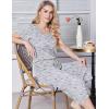 Ekouaer Womens Pajama Sets Soft Cotton Pj Short Sleeve Top with Capri Pants Sleepwear 2 Piece Print Loungewear,S-XXL(Grey Coffee)