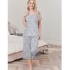 Ekouaer Womens Pajama Sets Soft Cotton Pj Short Sleeve Top with Capri Pants Sleepwear 2 Piece Print Loungewear,S-XXL(Grey Coffee)