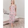 Ekouaer Womens Pajama Sets Soft Cotton Pj Short Sleeve Top with Capri Pants Sleepwear 2 Piece Print Loungewear,S-XXL(Grey Flower)