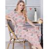 Ekouaer Womens Pajama Sets Soft Cotton Pj Short Sleeve Top with Capri Pants Sleepwear 2 Piece Print Loungewear,S-XXL(Grey Flower)