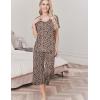 Ekouaer Womens Pajama Sets Soft Cotton Pj Short Sleeve Top with Capri Pants Sleepwear 2 Piece Print Loungewear,S-XXL(Leopard)