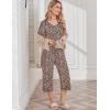 Ekouaer Womens Pajama Sets Soft Cotton Pj Short Sleeve Top with Capri Pants Sleepwear 2 Piece Print Loungewear,S-XXL(Leopard)