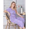 Ekouaer Womens Pajama Sets Soft Cotton Pj Short Sleeve Top with Capri Pants Sleepwear 2 Piece Print Loungewear,S-XXL(Purple Starry)