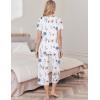 Ekouaer Womens Pajama Sets Soft Cotton Pj Short Sleeve Top with Capri Pants Sleepwear 2 Piece Print Loungewear,S-XXL(White Flower)