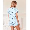 Ekouaer Women’s Pajamas Set Ruffle Sleeves Sleepwear V Neck Comfy 2 Piece Pjs Loungewear Set with Pockets S-XXL(Blue Stars)