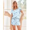 Ekouaer Women’s Pajamas Set Ruffle Sleeves Sleepwear V Neck Comfy 2 Piece Pjs Loungewear Set with Pockets S-XXL(Blue Stars)