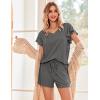 Ekouaer Women’s Pajamas Set Ruffle Sleeves Sleepwear V Neck Comfy 2 Piece Pjs Loungewear Set with Pockets S-XXL(Deep Gray)